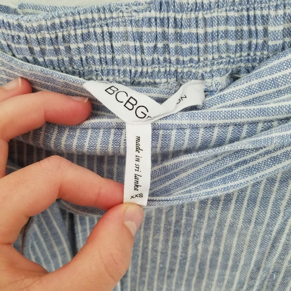 BCBG Blue & White Striped Wrap Skirt - Picture 4 of 4